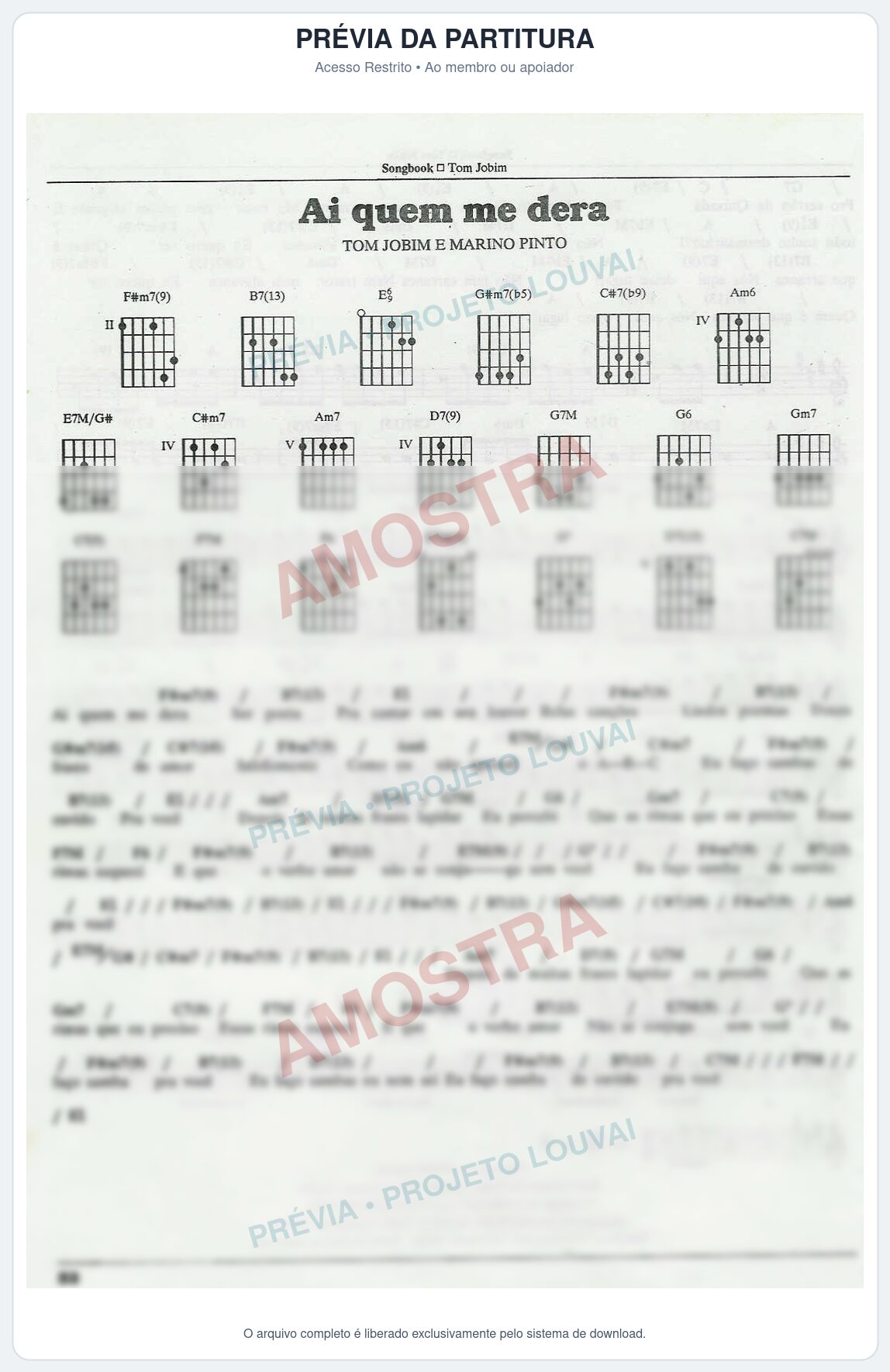 Prévia protegida da primeira página da partitura Partitura para Trompete em Bb - Ai quem me dera - Tom Jobim