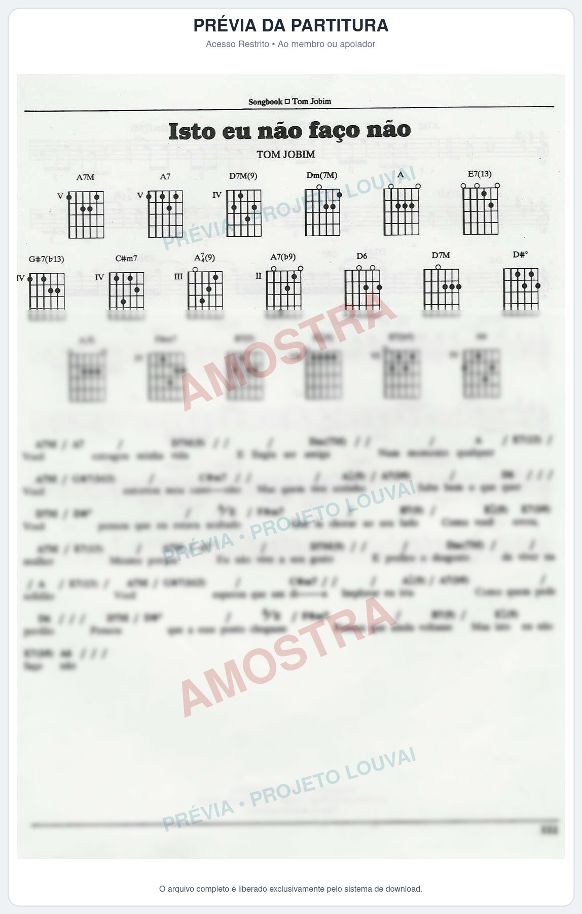 Prévia protegida da primeira página da partitura Partitura para Trompete em Bb - Isto eu não faço não - Tom Jobim