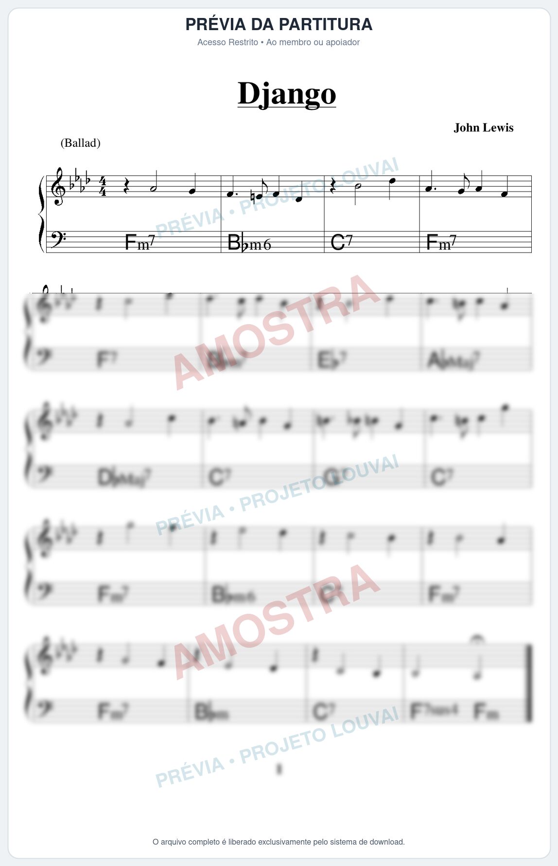 Prévia protegida da primeira página da partitura Partitura para Flauta Transversal - Django - Real Book de Jazz